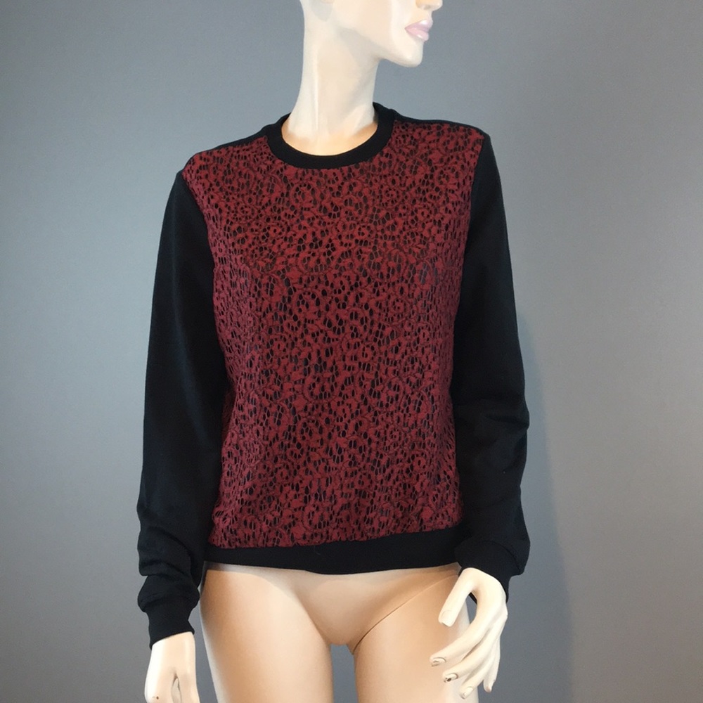 NWOT Carven Lace Purple And Navy Blue Top